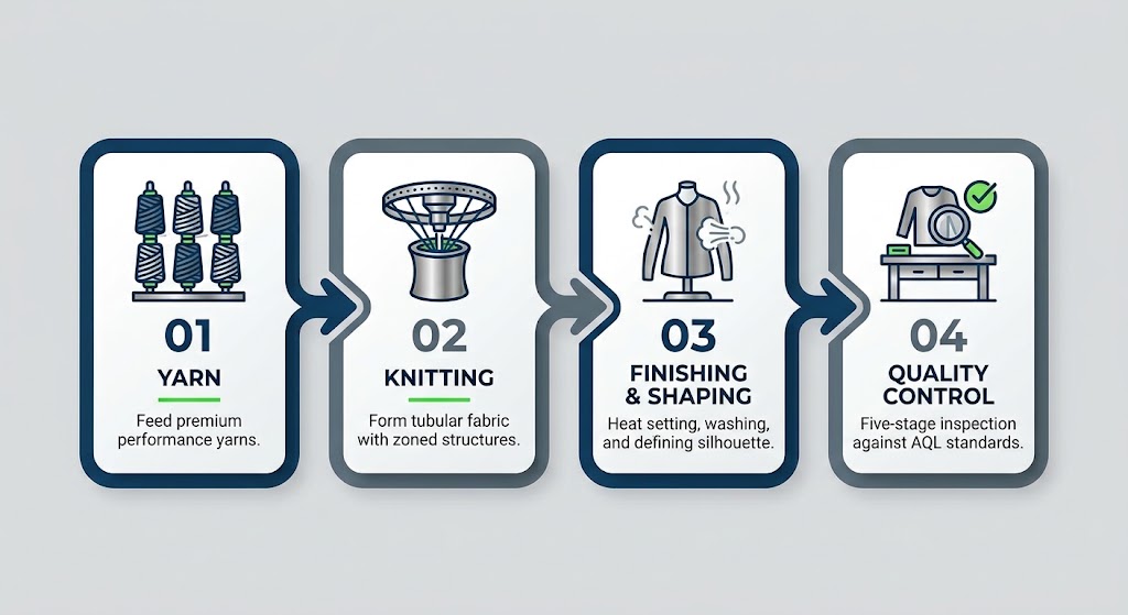 How Is a Seamless Garment Made? Four-Step Seamless Manufacturing Process