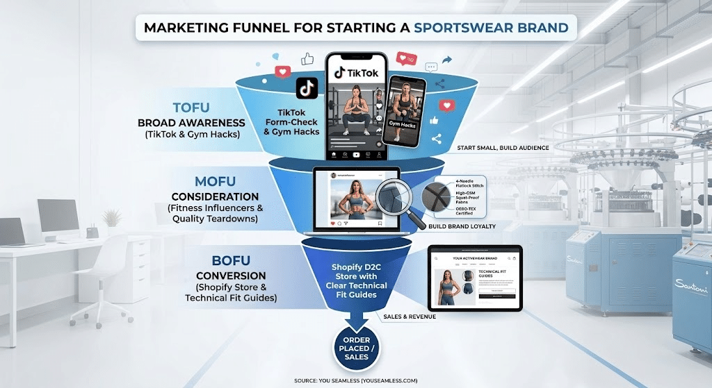 Marketing Funnel how to start a sportswear brand