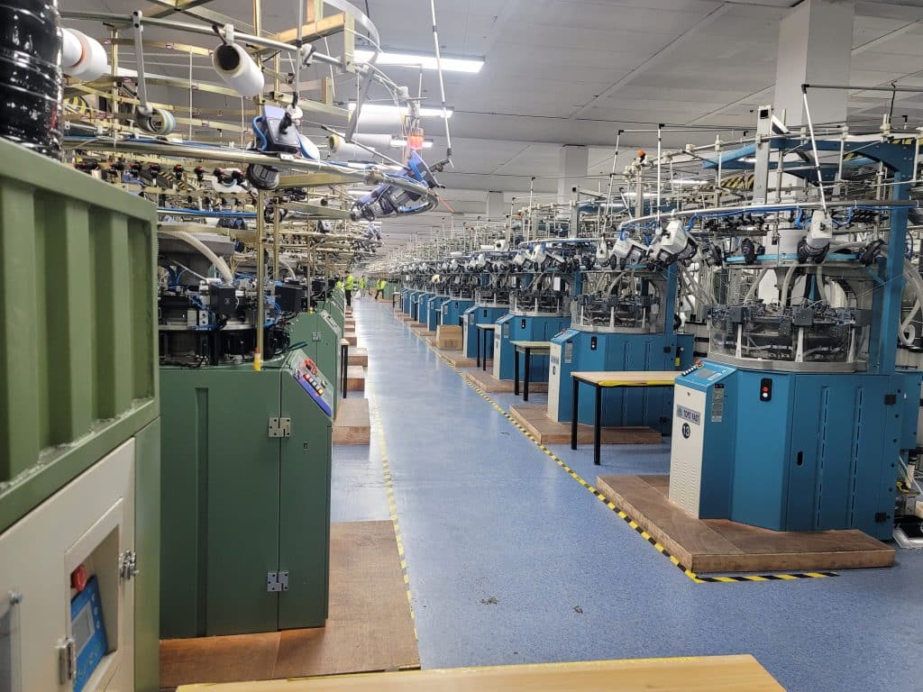 Seamless knitting production line in our own factory